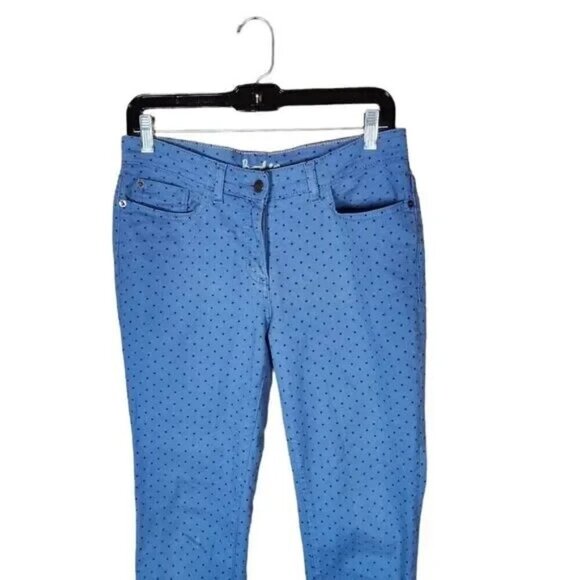 Boden Women's Skinny Jeans Blue Polka Dot Size 6 Pants mid rise cotton stretchy - Picture 3 of 7